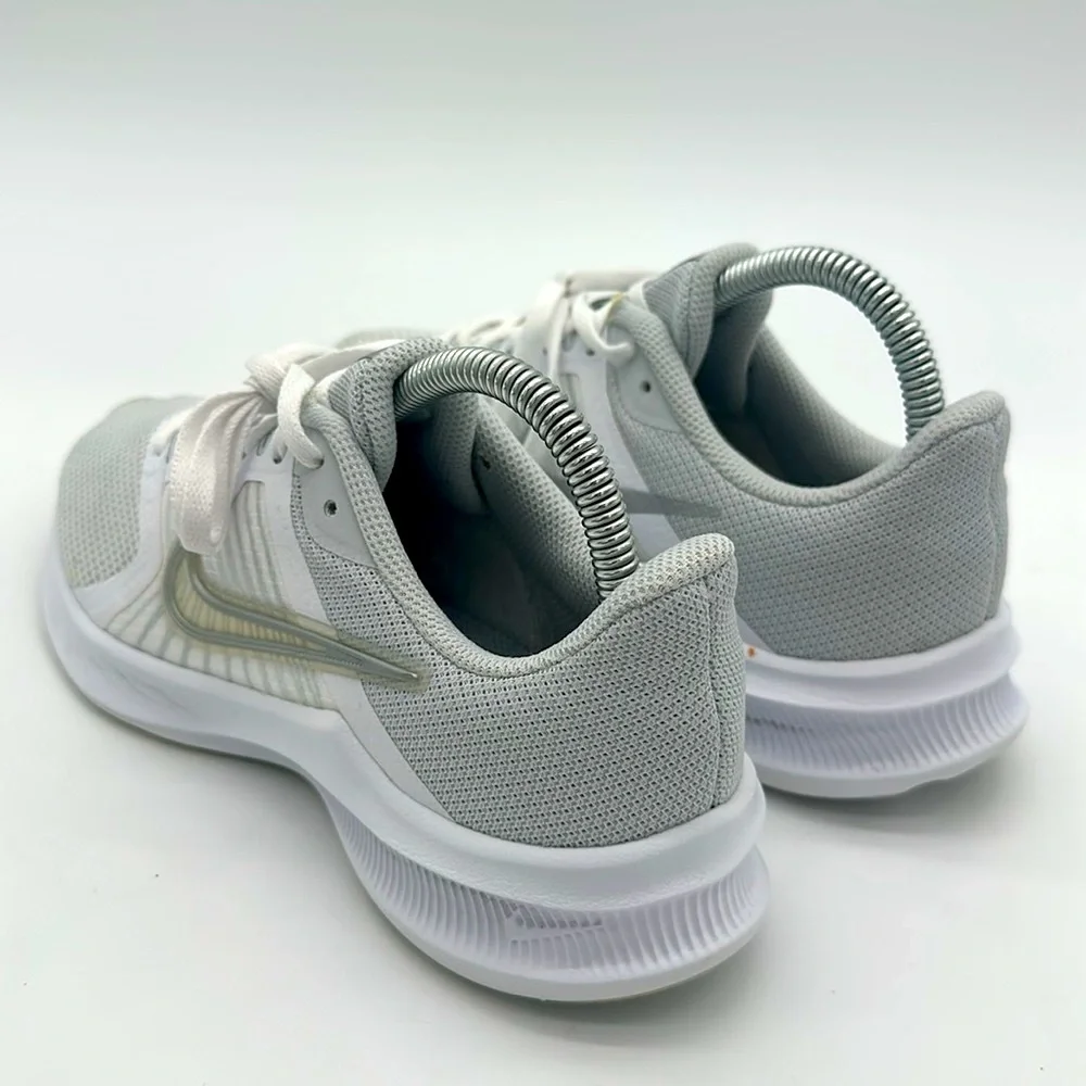 Nike Women's Downshifter 11 Athletic Sneakers White/Metallic Silver Size 7.5